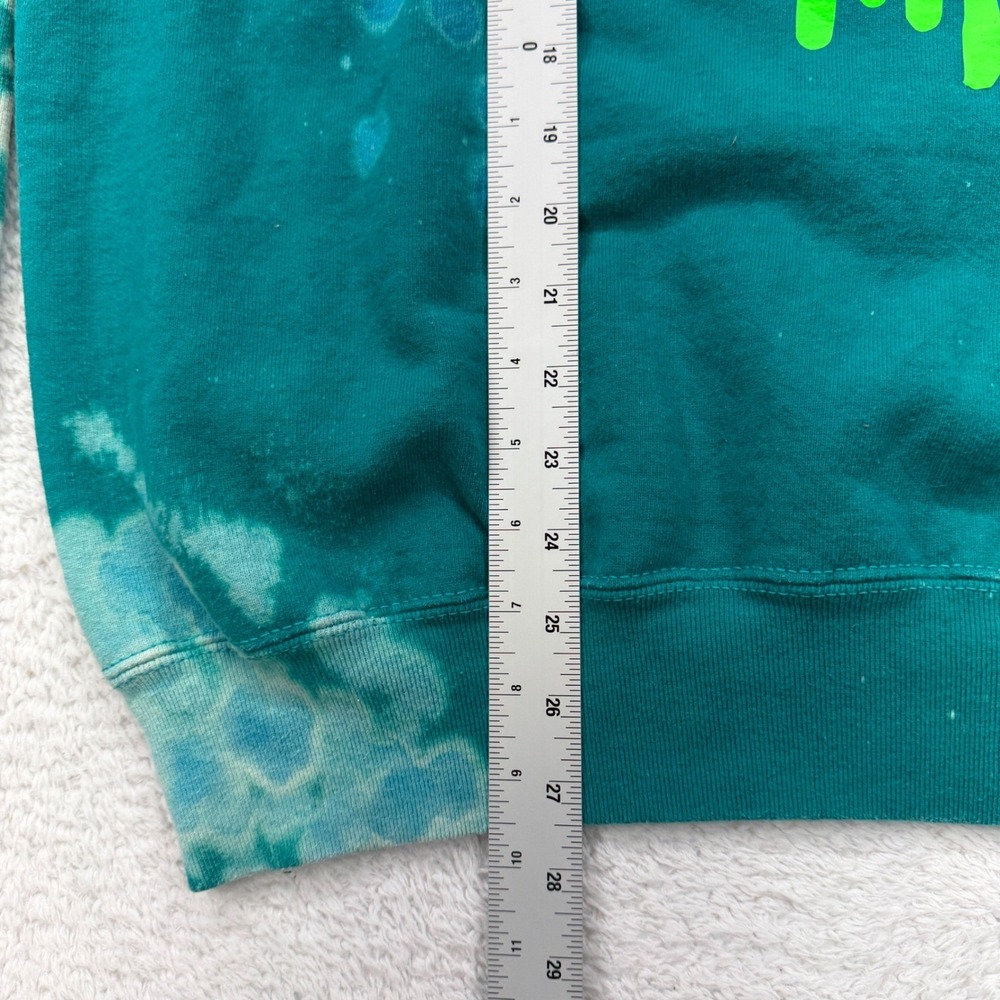 Vintage TV2One Bleach Splatter Art Sweatshirt XL Green‎ Pullover Grunge Graphic - Picture 4 of 8